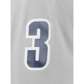 3 Basketball Clothes Stitched Grey Basketball Top Polyester V-neck Sleeveless Men'S Tank Top S-3XL