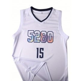 Men'S Basketball Suit # 15 White Basketball Sports Suit S-XXXL