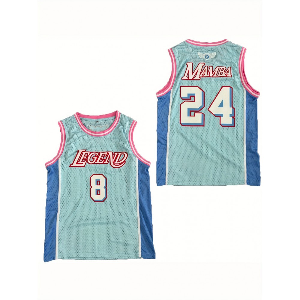 #24 Men's Basketball Jersey Light Blue Sports Training Jersey Breathable And Comfortable Vest S-3XL
