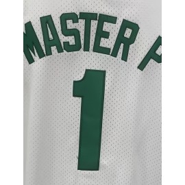 White Basketball Suit Embroidered V-neck Men's Sports Vest Polyester Mesh Training Suit S-3XL