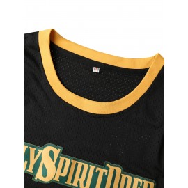 Men'S Basketball Shirt # 5-5 Black Basketball Sportswear Suitable For Training, Competition, Team Sports, Christmas, Halloween, Summer Party, Beach Party, Breathable Round Neck Embroidered Polyester Knitted Micro Elastic Loose Fabric S-XXXL