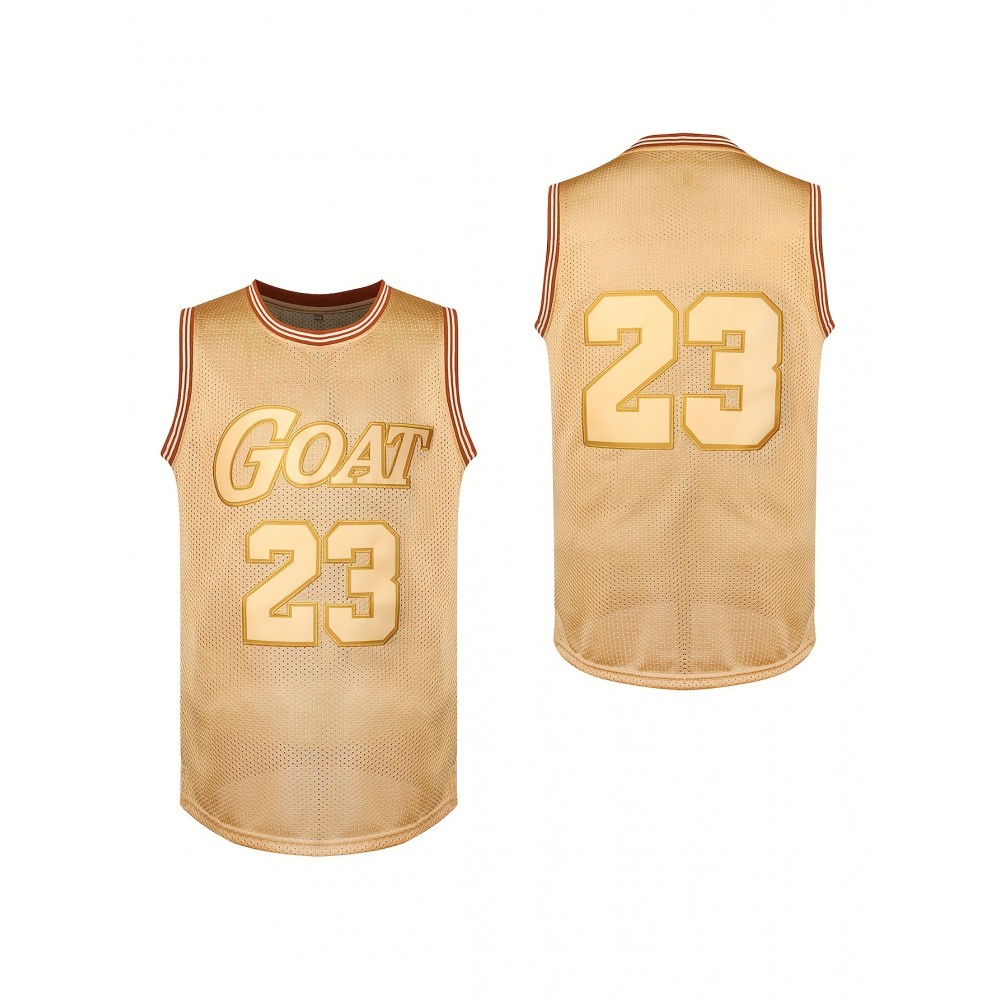 23 Goat Basketball Jersey Stitched Men's Basketball Jersey Tank Top Team Competition, Leisure Sports Golden S-3XL