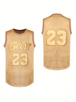 23 Goat Basketball Jersey Stitched Men's Basketball Jersey Tank Top Team Competition, Leisure Sports Golden S-3XL