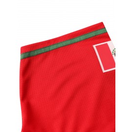 1pc Mexico Men'S V-Neck Baseball Jersey - Breathable Polyester Sports Top with Lettering and Emblem, Casual Loose-Fit for Training and Beachwear, Available in Black, White, and Red