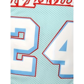 Men'S # 8-24 Day Blue Basketball Sweatshirt Round Neck S-3XL