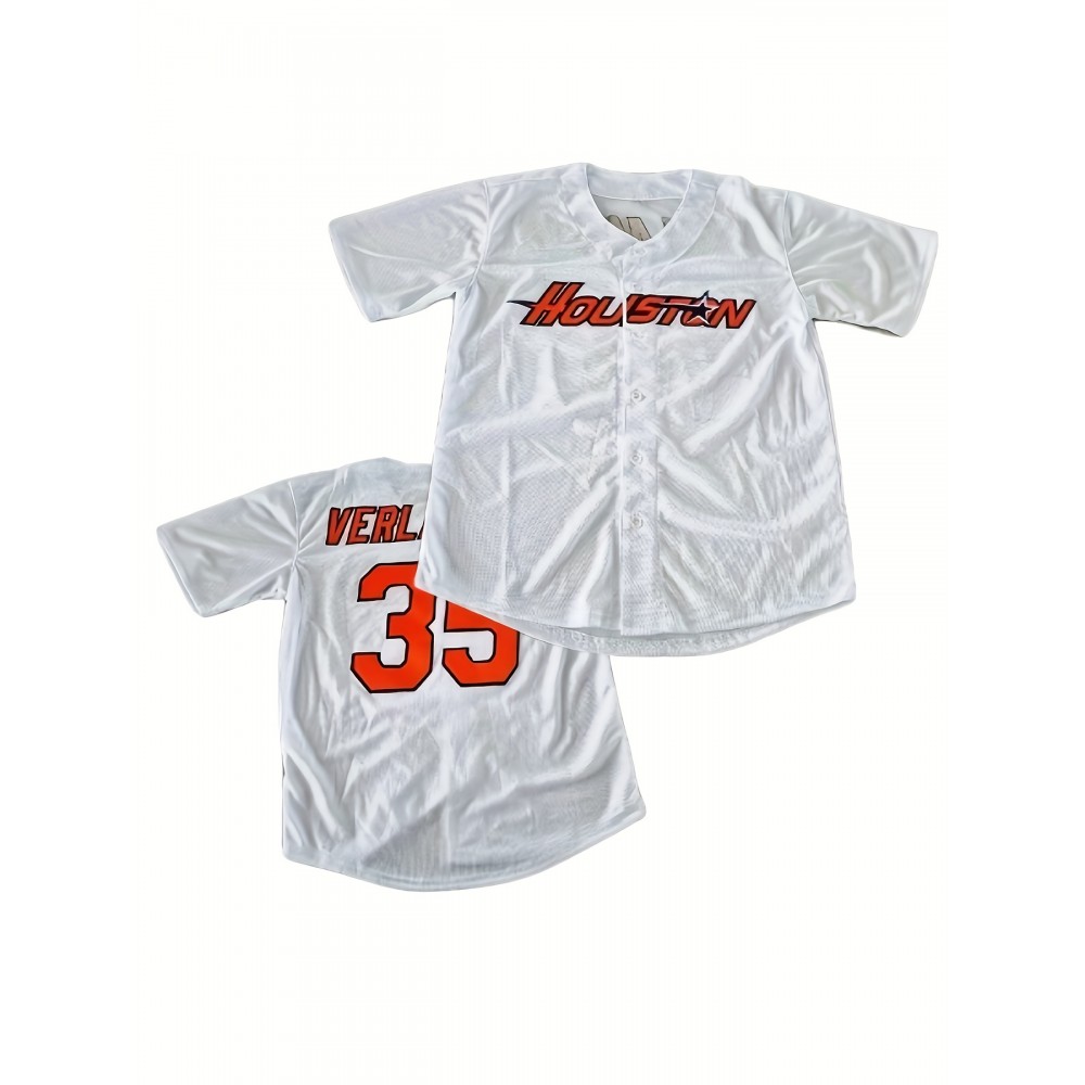 Men's #35 White Baseball Jersey Size S-XXXL Stitched Name And Number