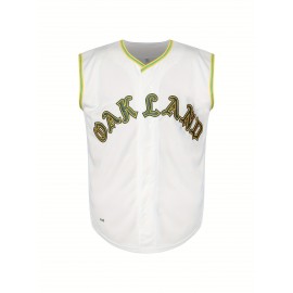 Men's 1968 Oakland #9 Vintage Baseball Jersey - Retro Sleeveless Design with Details, Moisture-Wicking Polyester, V-Neck, Button-Up Closure, Perfect for Sports, Parties & Casual Wear, Baseball Apparel | Retro Sports Outfit | Knit Construction