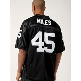 Mens Boobie Miles Retro Football Jersey - Premium Embroidered Stitching, Iconic V-Neck, Classic White Rugby Style, Showcasing Bold Number #45 For Unmatched Team Spirit