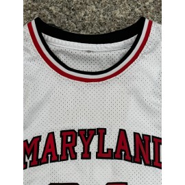Men's #34 Maryland Basketball Jersey - Breathable Mesh Sports Training Uniform, White & Red, S-3XL, Comfortable for Casual & Athletic Wear
