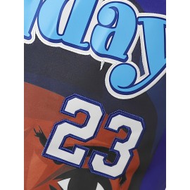 Blue Men's Hip-hop Clothing 23 Basketball Jersey Stitched Polyester Round Neck Sleeveless Basketball Vest S-3XL
