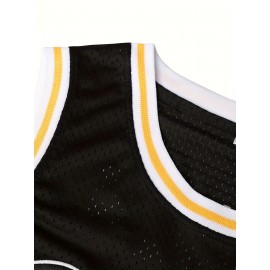 Men'S # 72 Black Breathable Basketball Jersey, Casual Sports Sleeveless Vest, Polyester Fiber Round Neck, Perfect For Team Sports, Outdoor Activities, Size S-3XL