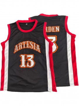 1pc Men'S Artesia Basketball Jersey, Polyester Sports Training Top with Slight Stretch, V-Neck, Loose Fit, Patterned Letter & Number Design, Breathable & Comfortable for Casual, Beach, Party, Team Sports - Sizes S-3XL
