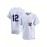 Women's Plus Size New York #12 Baseball Jersey - White & Blue Striped Retro Design, Moisture-Wicking, Breathable Polyester, UV Protection, Fade Resistant, Perfect for Training, Parties & Gifts for Baseball Fans