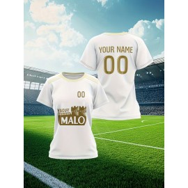 Custom-made large-sized football shirts for women, with custom names and numbers, breathable fabrics for sports, team events, and casual use