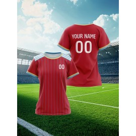 Custom-made large-sized football shirts for women, with custom names and numbers, breathable fabrics for sports, team events, and casual use