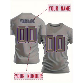 Women'S Plus Size Football Jersey - Customizable Team & Number, Breathable Lightweight Fabric, V-Neck Short Sleeve for Outdoor Sports & Casual Wear, Summer Athletic Wear, Football Jersey, Casual Sportswear, Comfortable Fit, PLUS SIZE