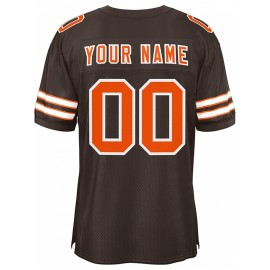 Customizable Football Jersey - Personalized Name & Number, V-Neck, Short Sleeve, Breathable Mesh Fabric, Team Colors with Bold 