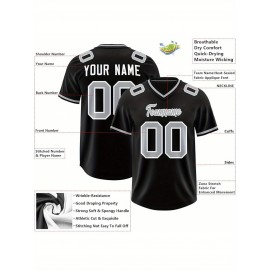Custom Football Jersey Personalized with Team Name & Number - Women's Large Size Sports Shirt, Navy Blue & Red Color Scheme, Non-Stretch Fabric for Soccer, Team Uniforms, Gifts - Easy-Care Athletic Apparel, Sleeve Stripes, Detailing