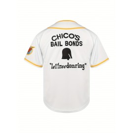 Bad News Bears 3 Varsity Jersey - Classic 1976 Movie Style, Black & Yellow with Orange Accents, Button-Up Front, Moisture-Wicking Polyester, Sizes S-XL for Boys & Girls, Youth Sports Apparel | Sporty Youth Outfit | Polyester Fabric