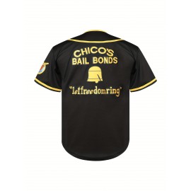 Bad News Bears 3 Varsity Jersey - Classic 1976 Movie Style, Black & Yellow with Orange Accents, Button-Up Front, Moisture-Wicking Polyester, Sizes S-XL for Boys & Girls, Youth Sports Apparel | Sporty Youth Outfit | Polyester Fabric