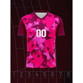 V-neck children's football shirt tops with custom name and number comfortable fit sports leisure outdoor running