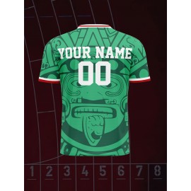 1pc Customizable V-Neck Football Jersey for Kids - Polyester 100% Knit Fabric, Medium Stretch, All Over Print, Preppy Casual Street Style, Sports & Leisure Top for Children, Teens - Ideal for Parties, Beach, Weekend, Festive Occasions