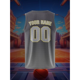 Customized Kids Basketball Jersey, Breathable Polyester, Youth Sports Tank Top, Loose Fit, Washable, Full Print, for Team Training, Parties, Outdoor Activities, Running, Casual Wear