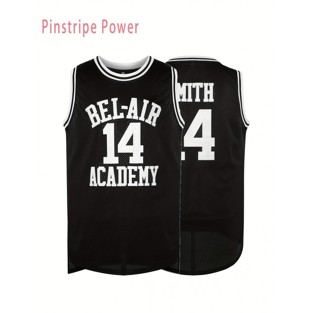 Men'S # 14 Black Basketball Shirt - V-neck Design Breathable Polyester Fiber Suitable For Training, Competition, And Casual Wear S-3XL