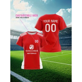 Custom-made large-sized football shirts for women, with custom names and numbers, breathable fabrics for sports, team events, and casual use