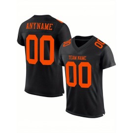 Customized large-sized black football jerseys, Women's sports uniforms and sweatshirts, personalized team names and numbers