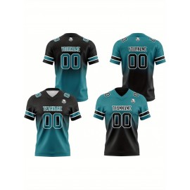 Customized plus-size Women's football jerseys, personalized team and digital number football short-sleeved shirts as gifts for female fans
