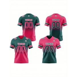 Customized plus-size Women's football jerseys, personalized team and digital number football short-sleeved shirts as gifts for female fans
